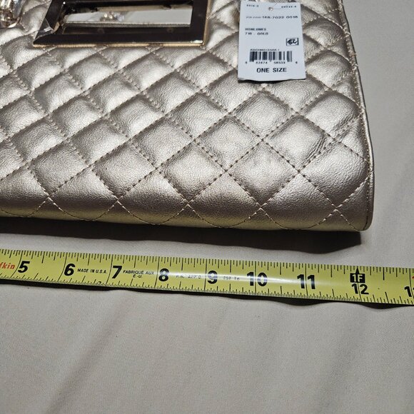 Gold shoulder bag with chain strap - Picture 6 of 7